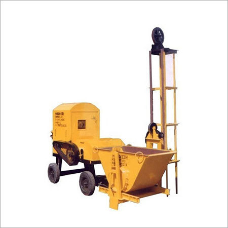 Yellow Tower Hoist Concrete Lift