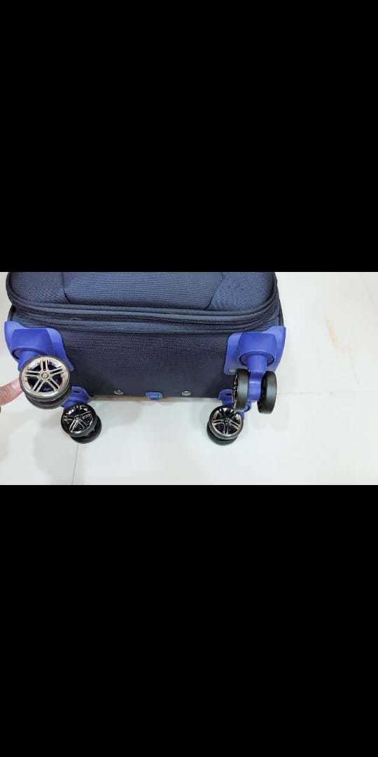 Denim Trolley Bag - 24 Inch | 4 Wheel Versatility, Stylish And Durable Design