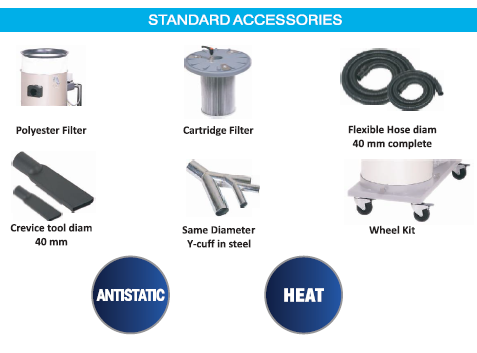 Virgin Polypropylene Three Phase Vacuum Cleaner (Industrial)