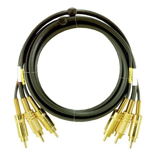 Black 3 Rca To 3 Rca Cable (Metal)