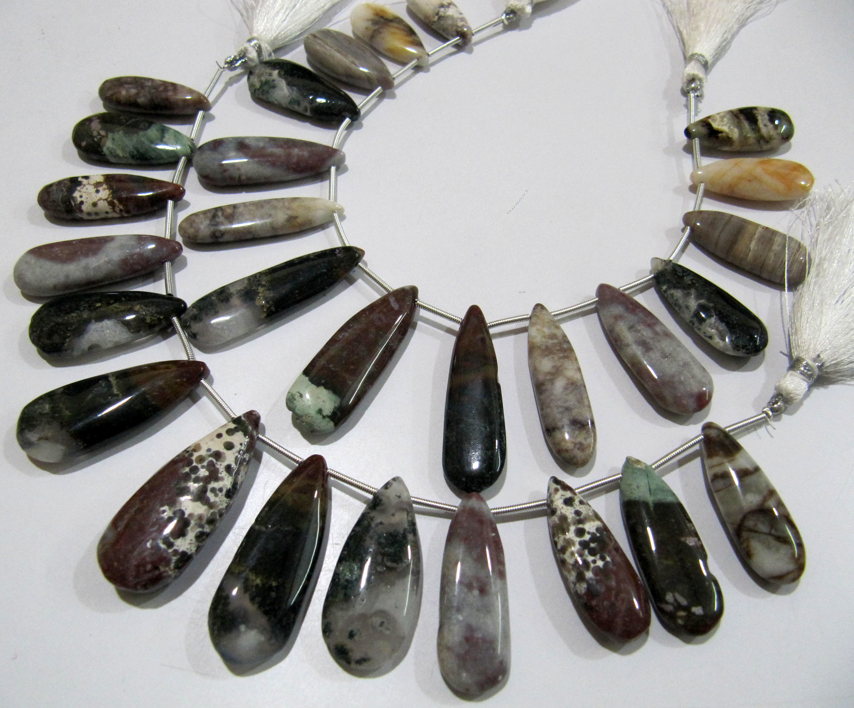 Stone Natural Multi Agate Pear Shape Plain Smooth Briolette Beads