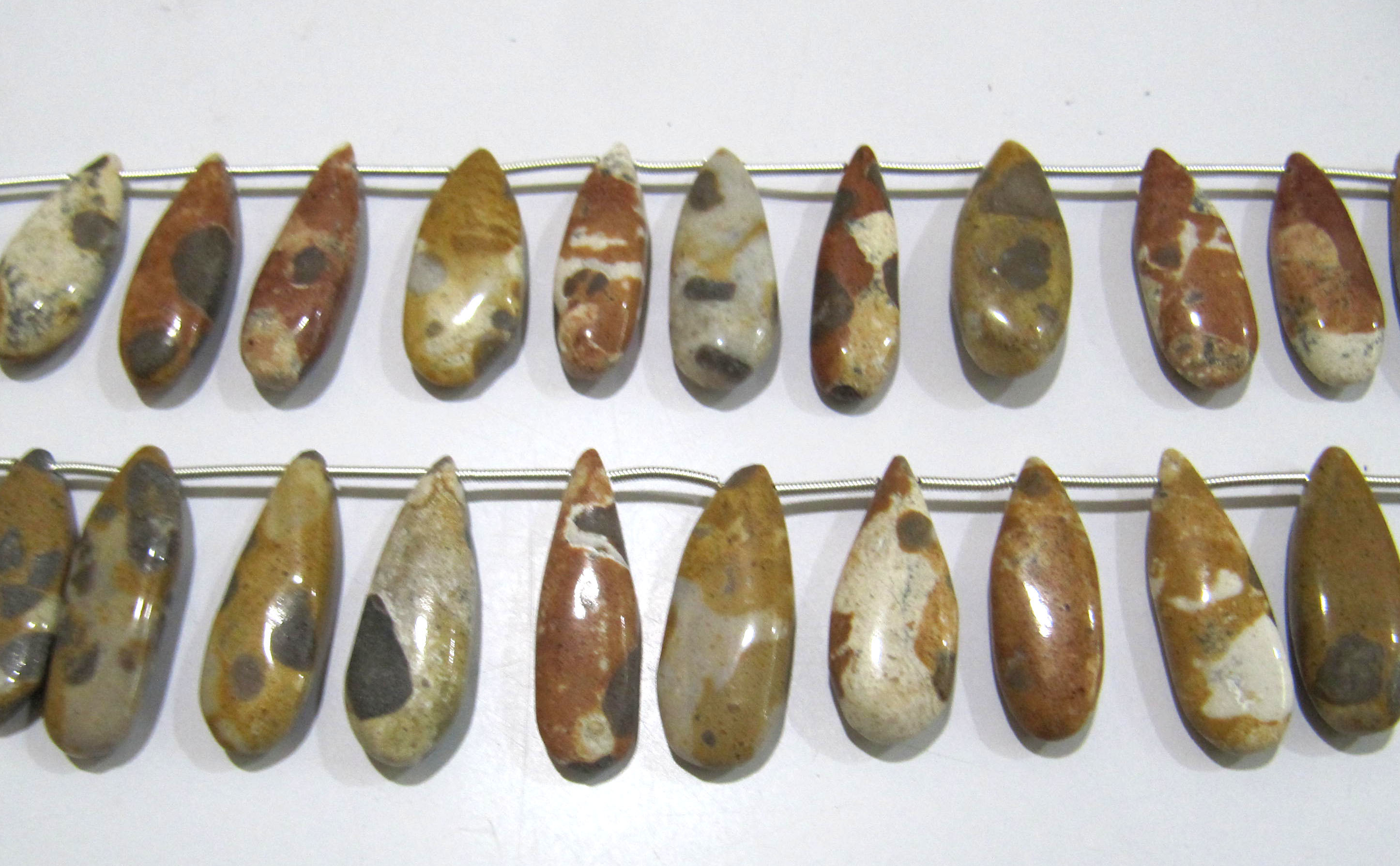 Natural Camel Jasper Pear Shape Plain Smooth Briolette Beads