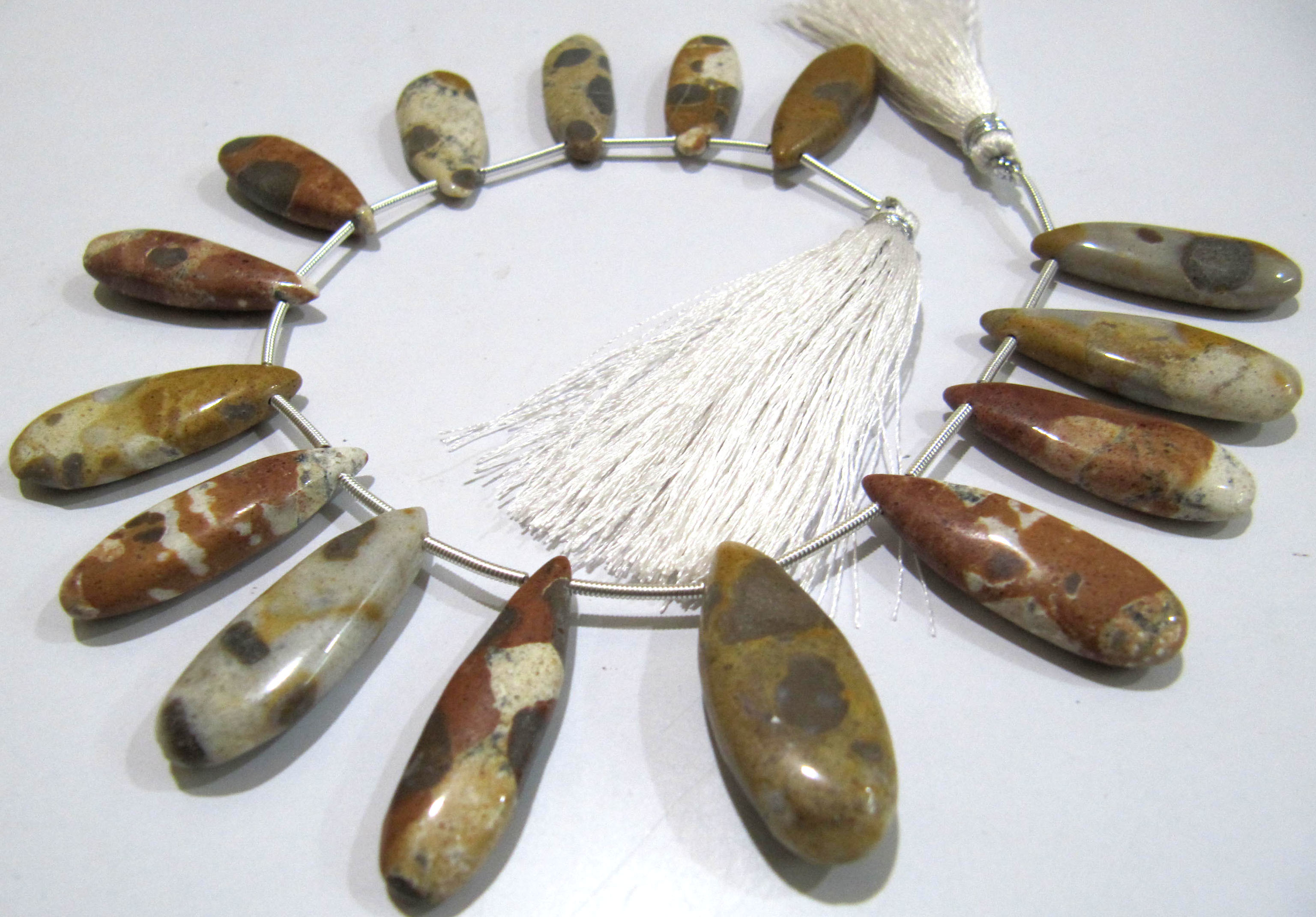 Natural Camel Jasper Pear Shape Plain Smooth Briolette Beads