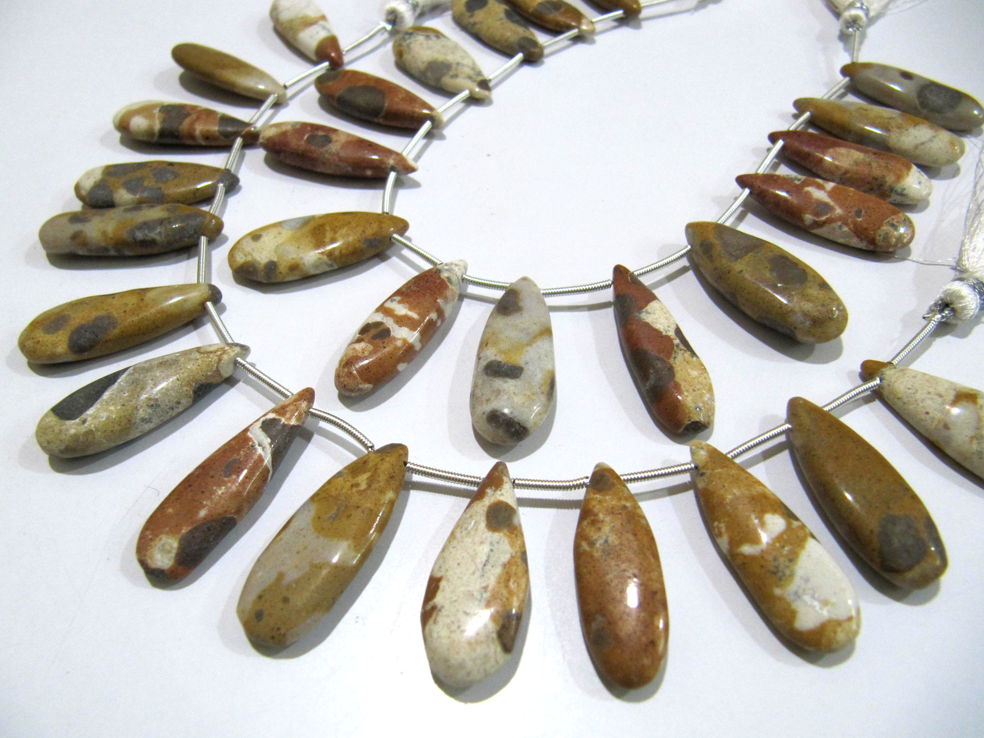 Natural Camel Jasper Pear Shape Plain Smooth Briolette Beads