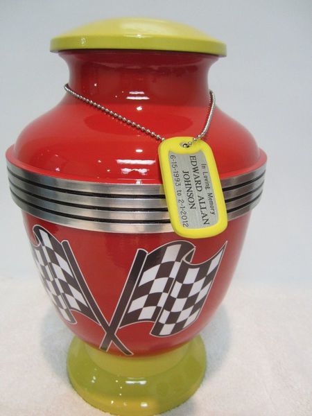 Red & White Cleveland Indians Baseball Sports Cremation Urn