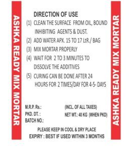 Ready Mix Plaster - River Sand Alumina Silica Sand 53 Grade Opc Cement 40 Kg Laminated Woven Sack Bags | Easy To Use Higher Binding Capacity Durable Finish Time Saving Reduce Wastage