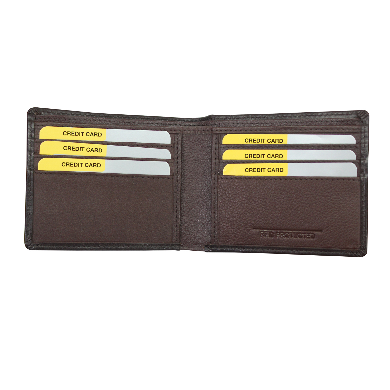 Men Genuine Leather Bi-fold Anti-theft Wallet - 11 X 8 X 2 Cm, 50 G | 6 Card Slots, Rfid Protection, Trendy Design, Casual Style