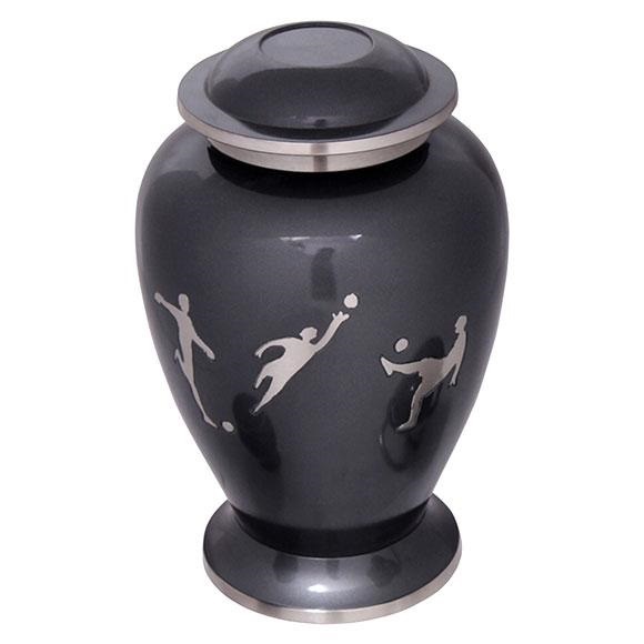 Black Soccer Sports Cremation Urn