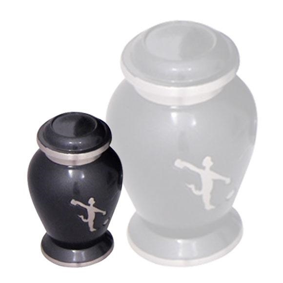 Black Soccer Sports Cremation Urn