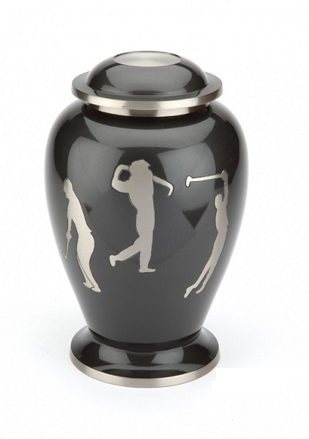 Black Soccer Sports Cremation Urn