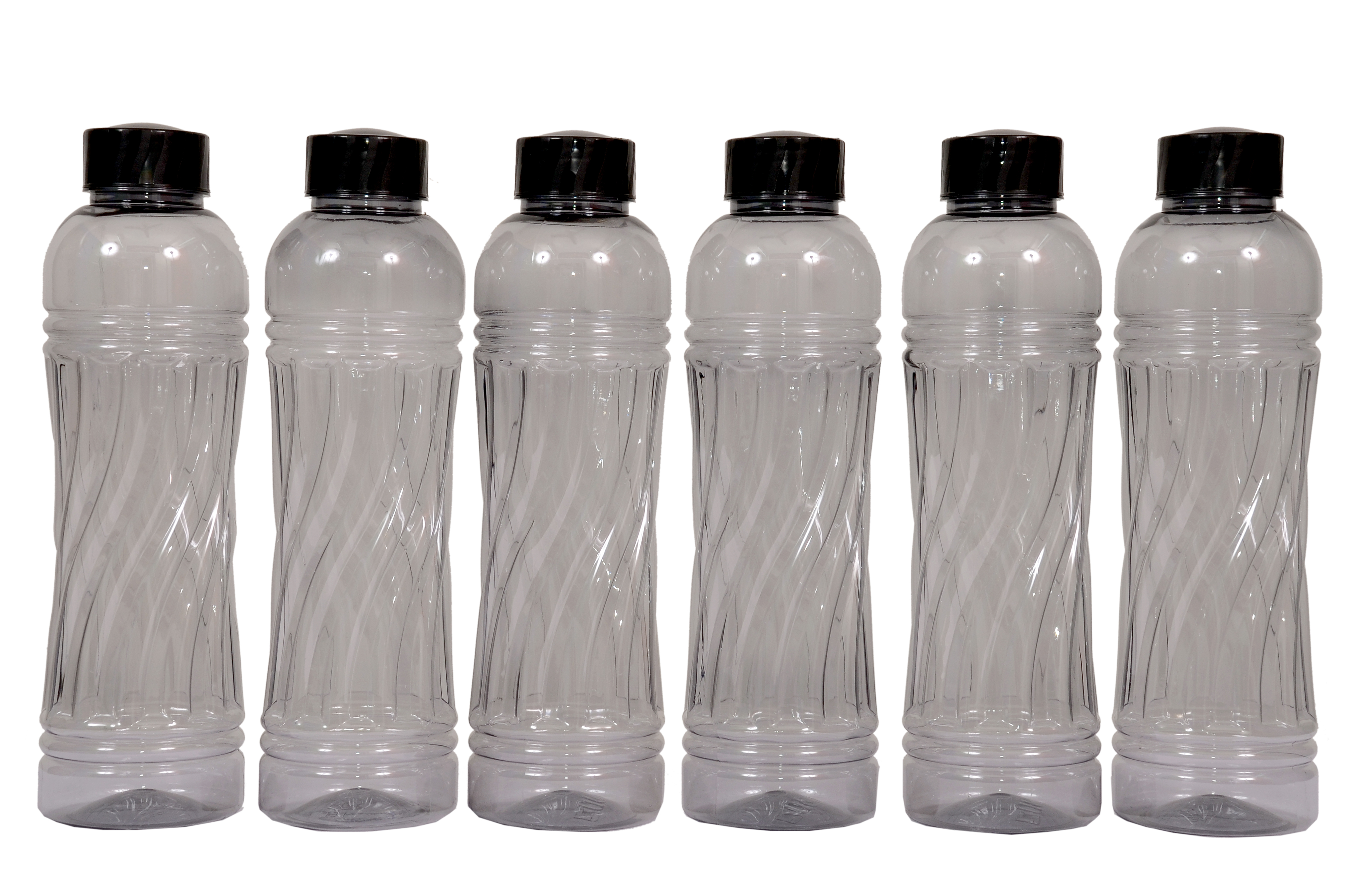 Crystal Water Bottle Set - 6 Pcs Plastic, Blow Molding Processing, Airtight, Recyclable, Odor Free, Ideal For Travel