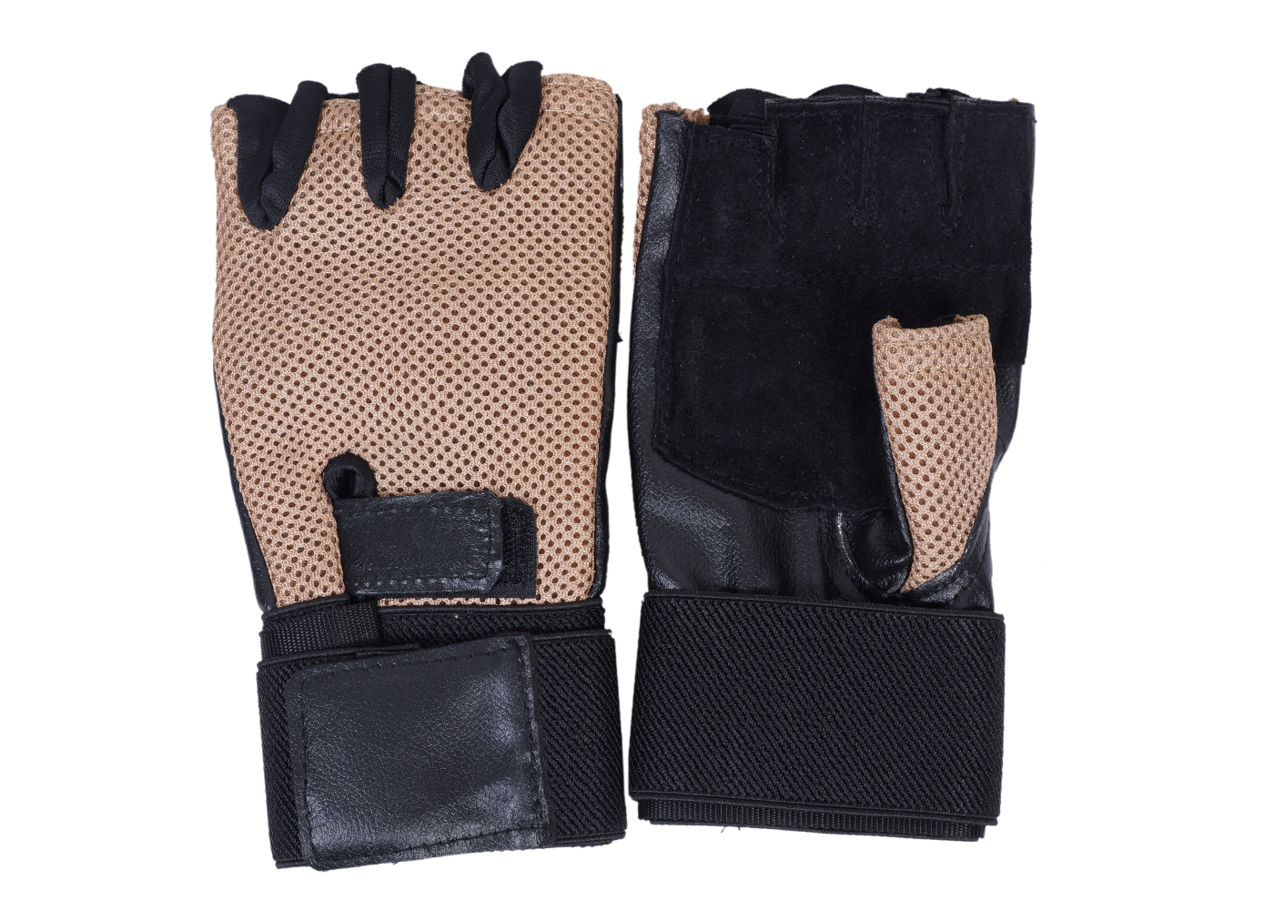 Gym Gloves With Wrist Support - Leather, Half Finger, Multi Colour | Breathable, Plain Pattern, A-grade Foam Padding, Stylish Design