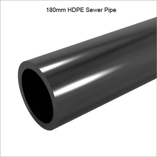 HDPE Sewer Pipe - 180mm Diameter, Round Shape, Black Color | Ideal for Sewerage Applications