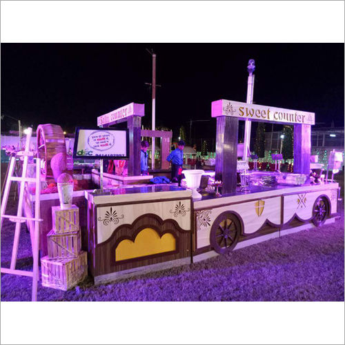 Party Decoration Wooden Led Catering Counter