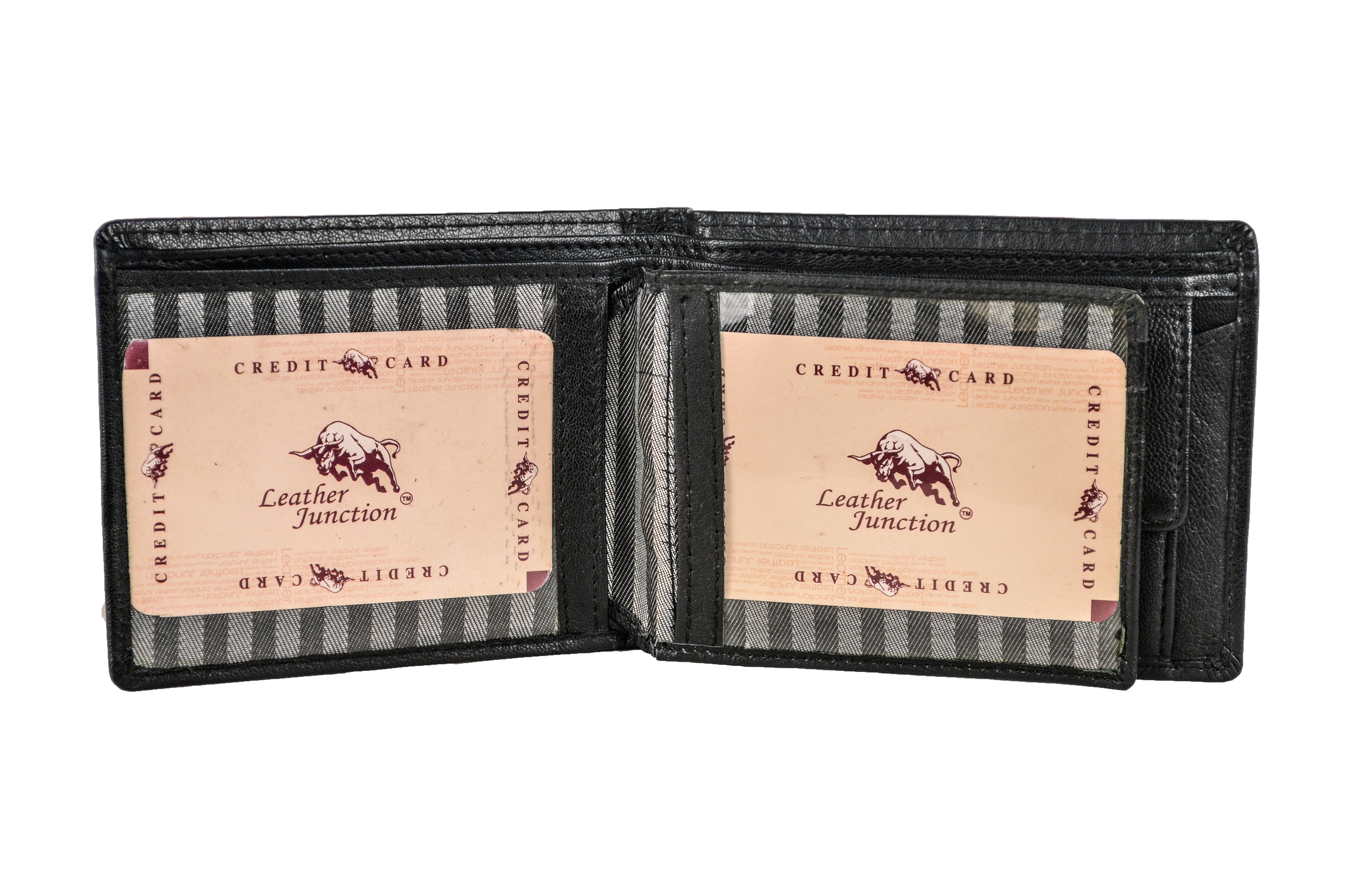 Black Leather Wallet - Leather, 24x9x2 Cm | Bi-fold Design, Black Color, Suede Lining, Compact & Stylish Storage