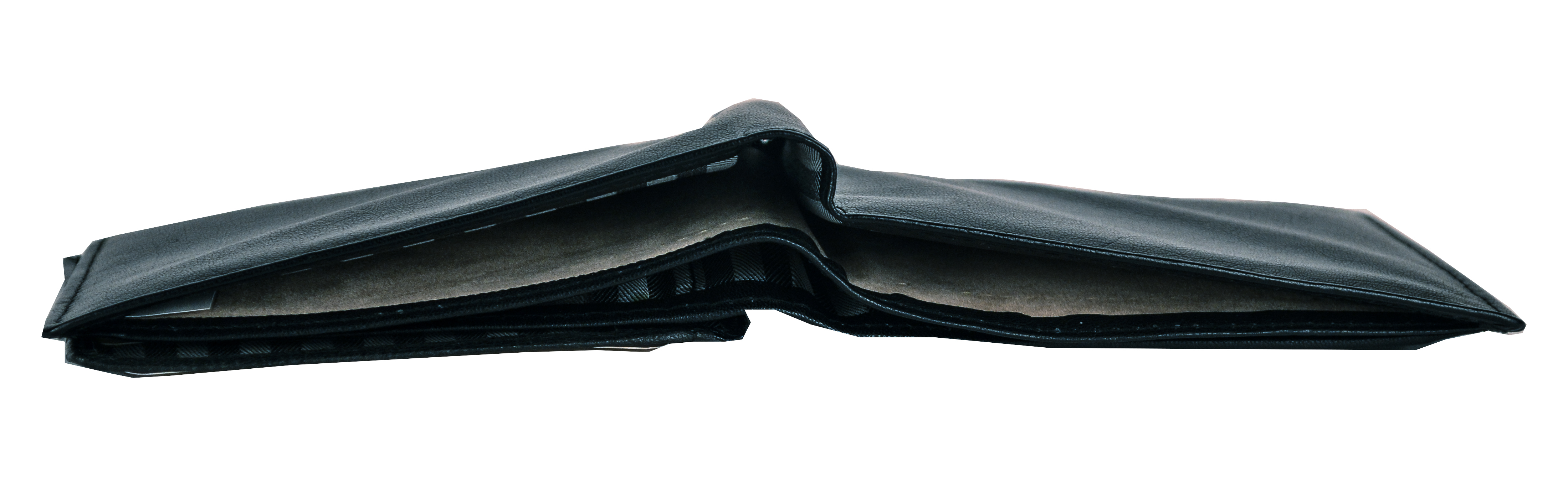 Black Leather Wallet - Leather, 24x9x2 Cm | Bi-fold Design, Black Color, Suede Lining, Compact & Stylish Storage
