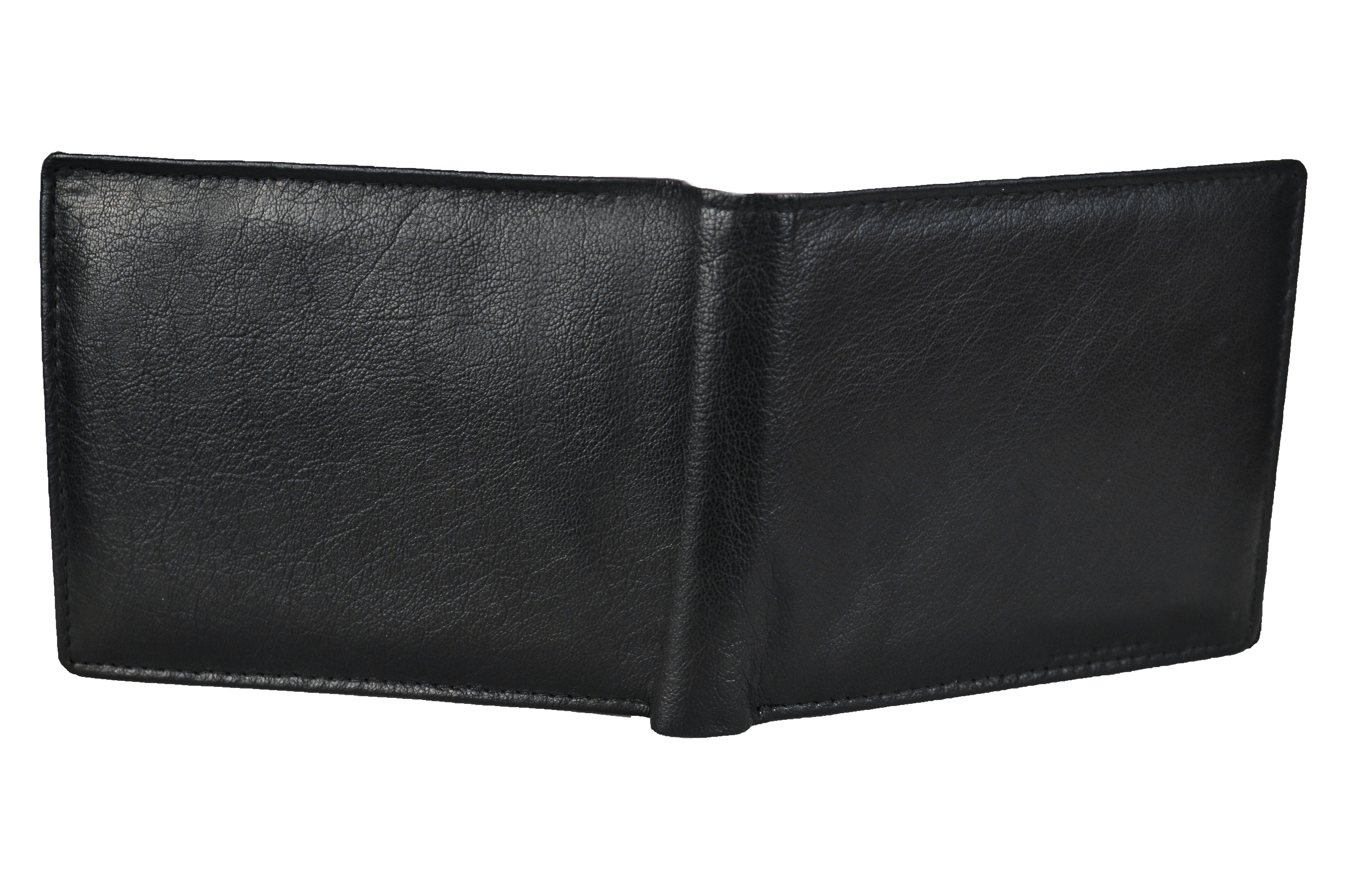 Black Leather Wallet - Leather, 24x9x2 Cm | Bi-fold Design, Black Color, Suede Lining, Compact & Stylish Storage