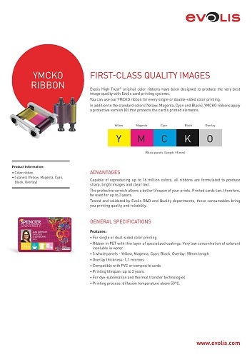 Full Panel Ymcko Ribbon( Badgy 100/200) - Application: Printer