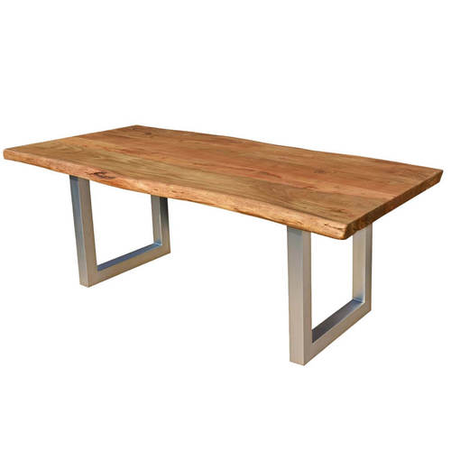 Live Edge Dining Table - Solid Oak, 72x36 inches, Natural Finish - Rustic Elegance, Enhanced Durability