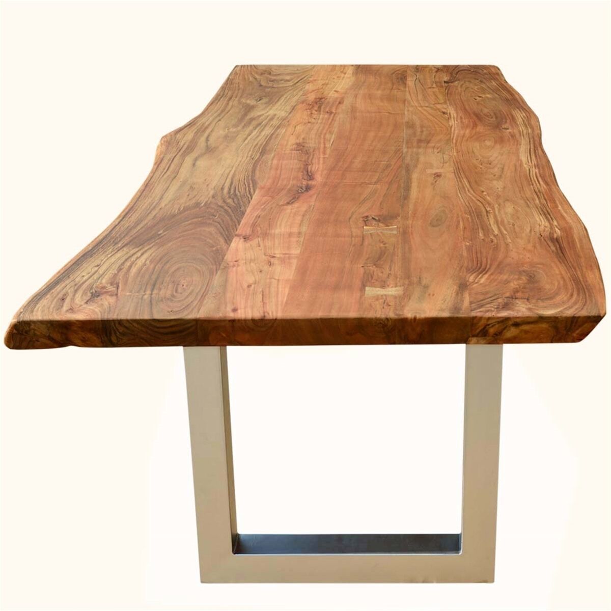 Live Edge Dining Table - Solid Oak, 72x36 Inches, Natural Finish - Rustic Elegance, Enhanced Durability