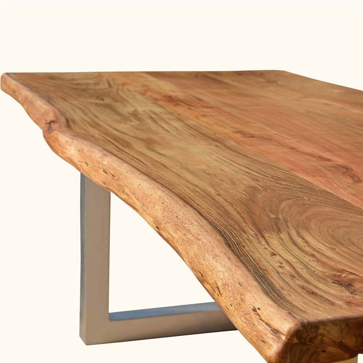 Live Edge Dining Table - Solid Oak, 72x36 Inches, Natural Finish - Rustic Elegance, Enhanced Durability