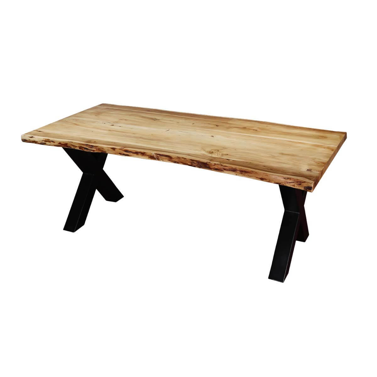 Live Edge Dining Table - Solid Oak Wood, 72x36 Inches , Handcrafted Artisan Design - Unique Natural Finish