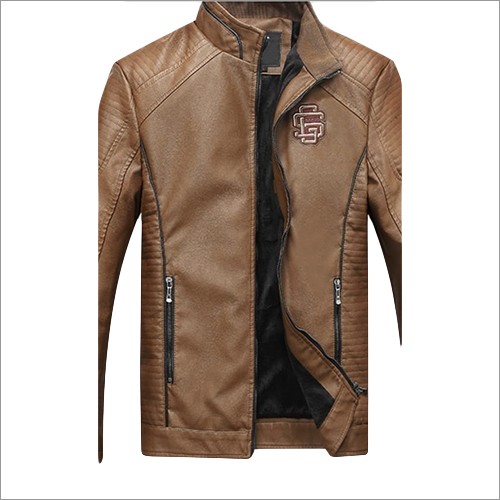 PU Leather Jacket - High-Grade PU Leather, Soft Fabric Lining, High Neck Zip Closure, Moisture Resistant, Available in Various Sizes and Colors