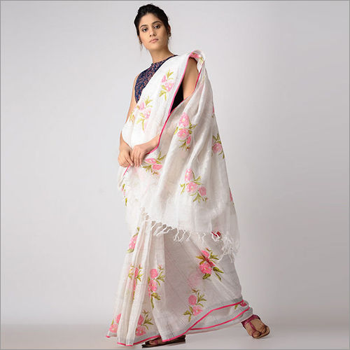 Ladies Stylish Linen Sarees