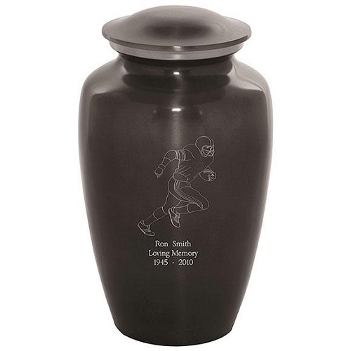 Grey & Silver Custom Engraved Baseball Cremation Urn