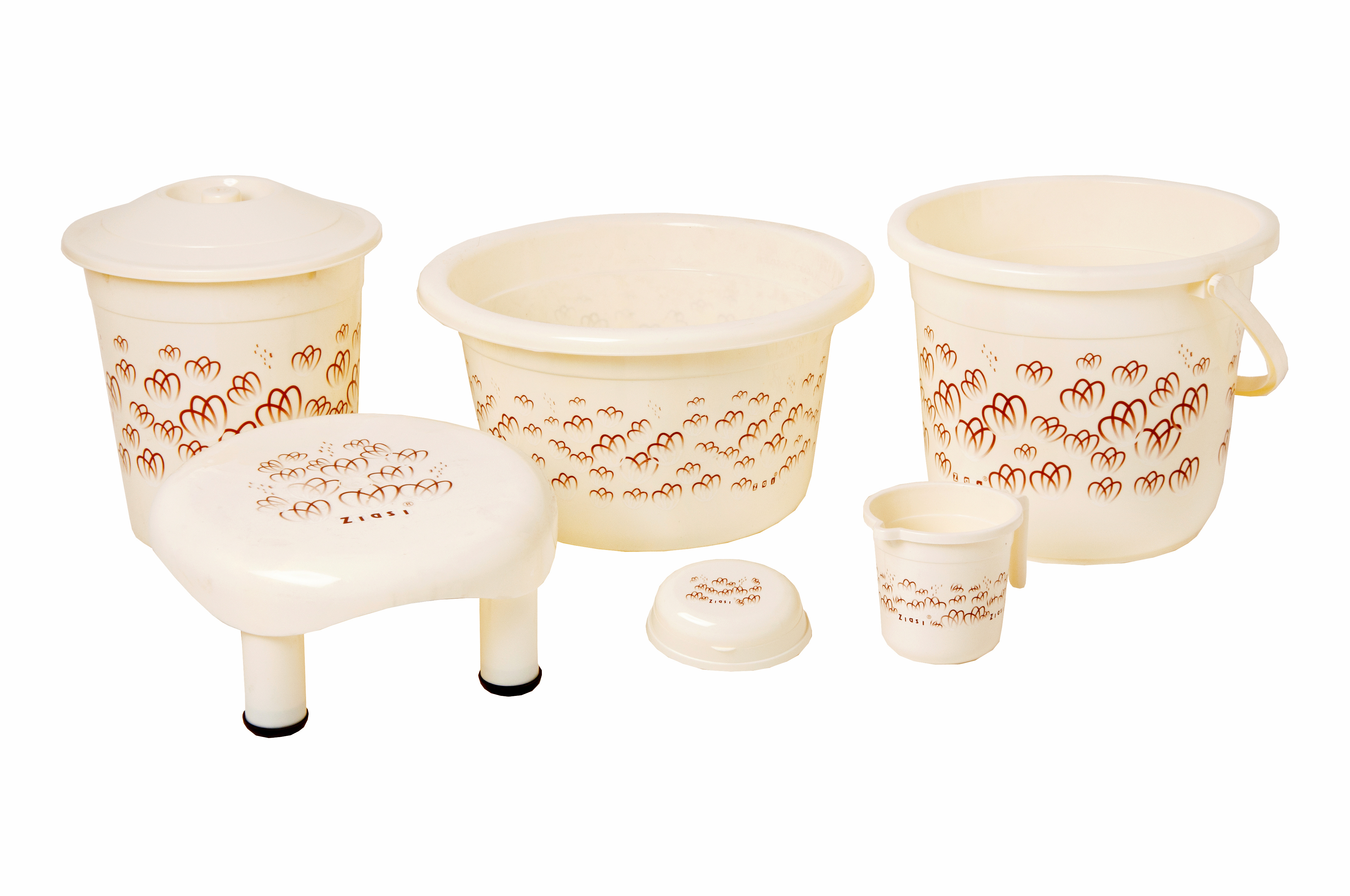 Plastic Bathroom Set - 6 Pcs  "Bath Queen"