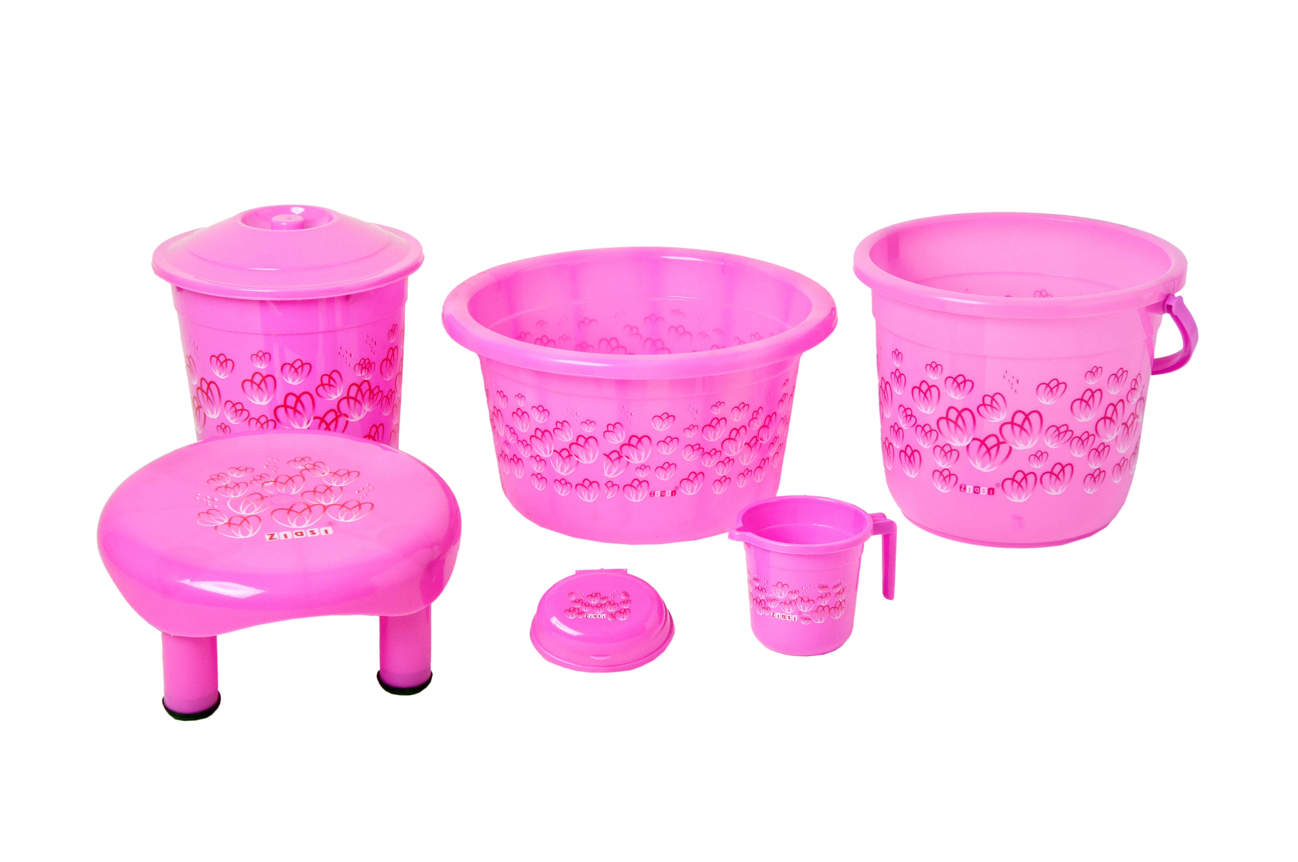 Plastic Bathroom Set - 6 Pcs  "Bath Queen"