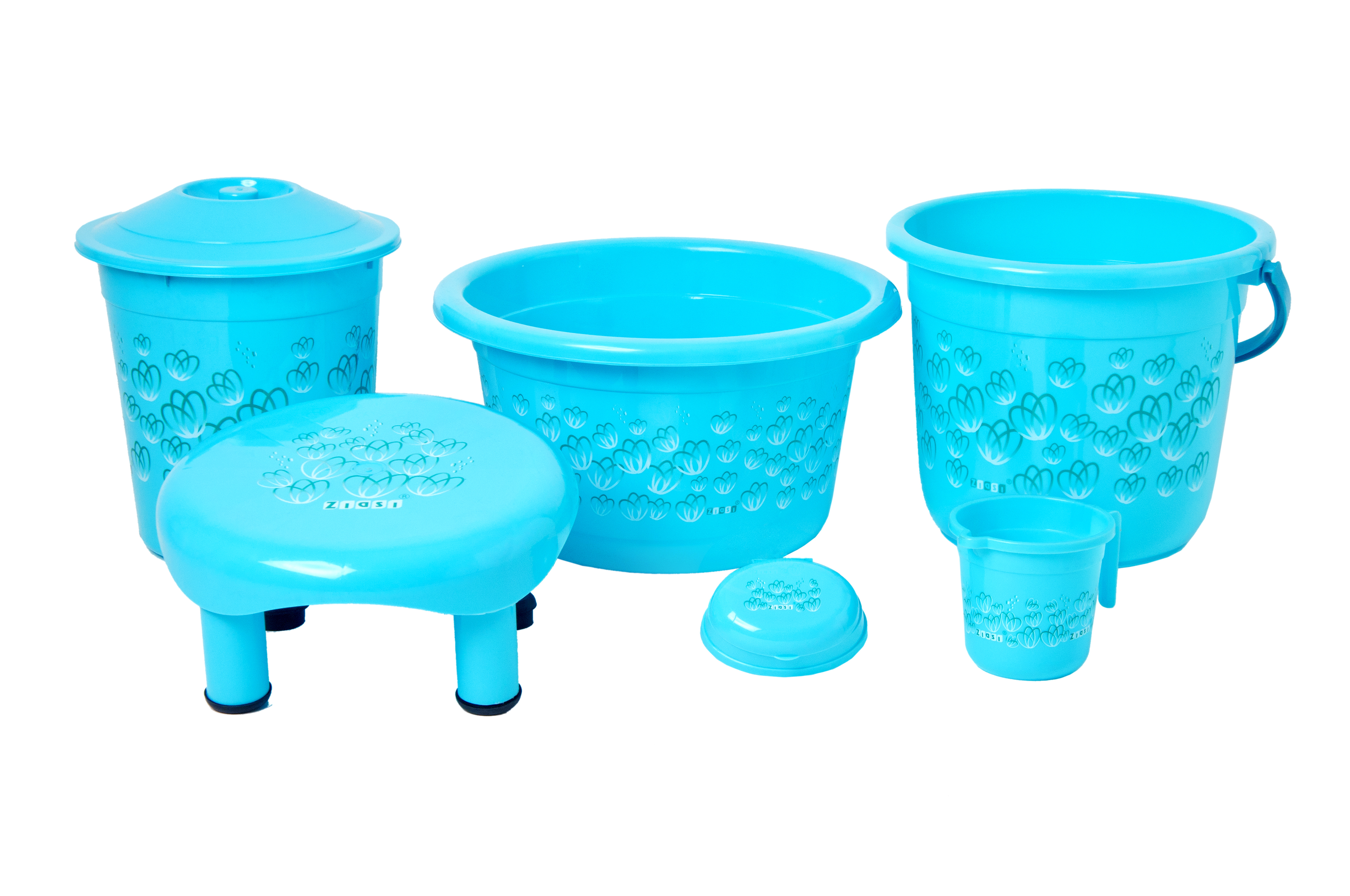 Plastic Bathroom Set - 6 Pcs  "Bath Queen"