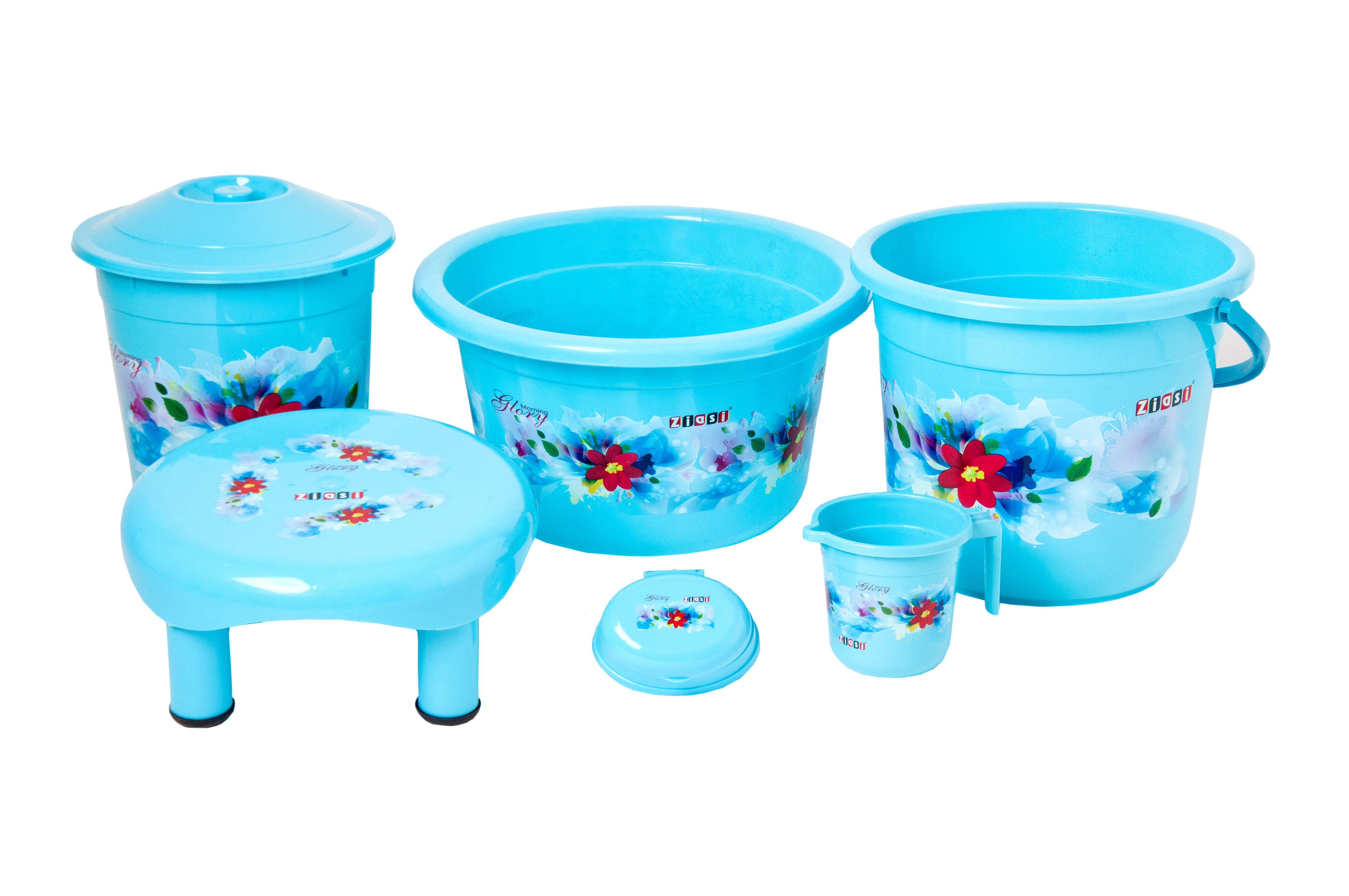 Plastic Bathroom Set - 6 Pcs  "Bath Queen"