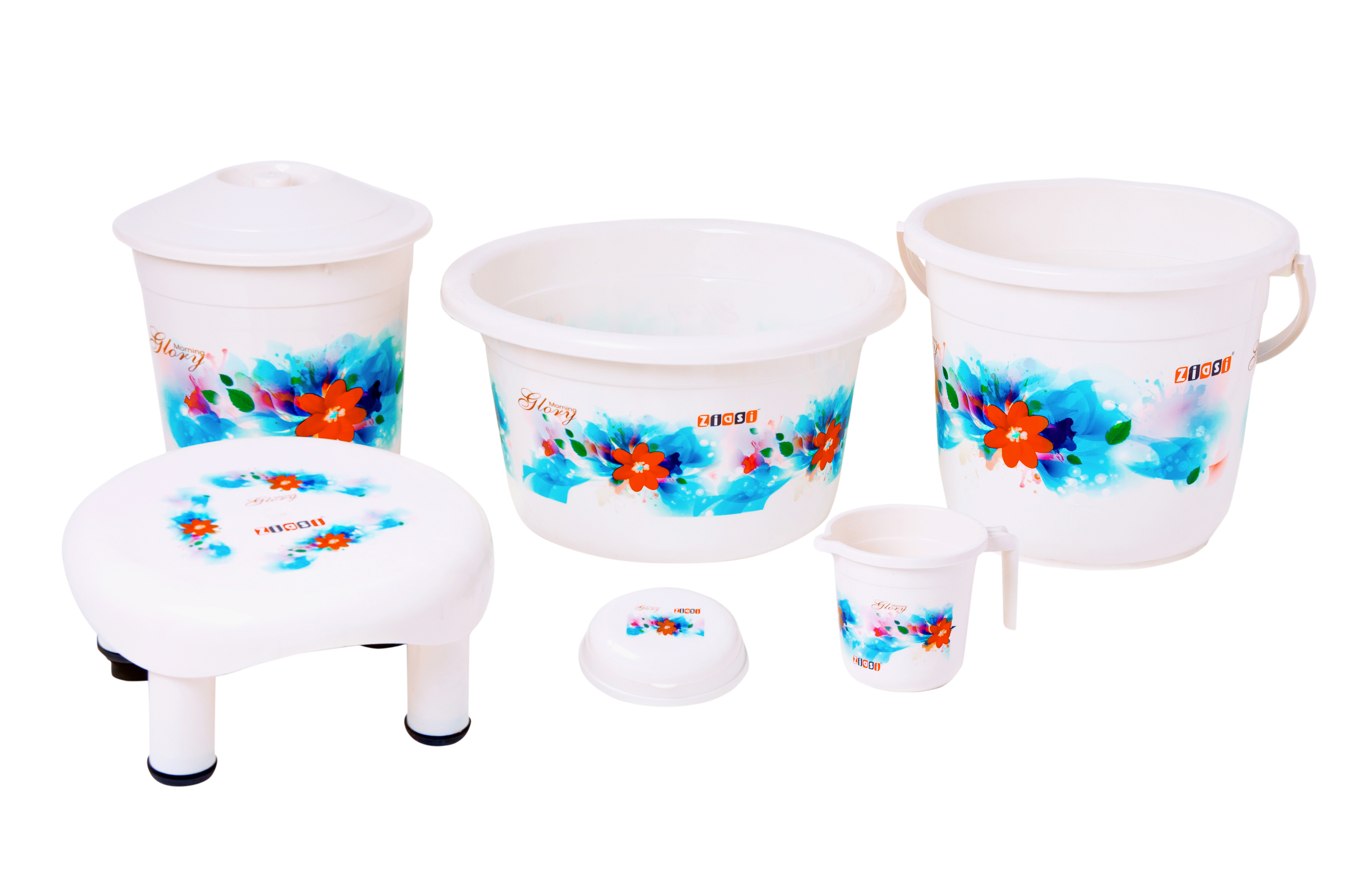 Plastic Bathroom Set - 6 Pcs  "Bath Queen"
