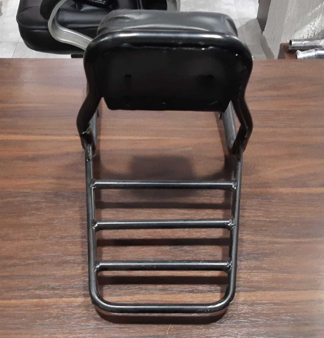 Backrest With Carrier - Steel Powder Coated | Comfortable Cushion For All Two Wheelers, Extra Luggage Support