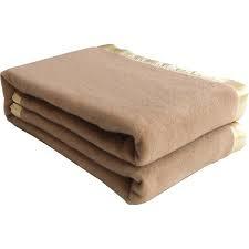 Railway Blankets - Polyester/cotton, Standard Size, Camel Color | Soft Brushed Pattern, Woven Fabric, Anti-pilling, Flame Proof