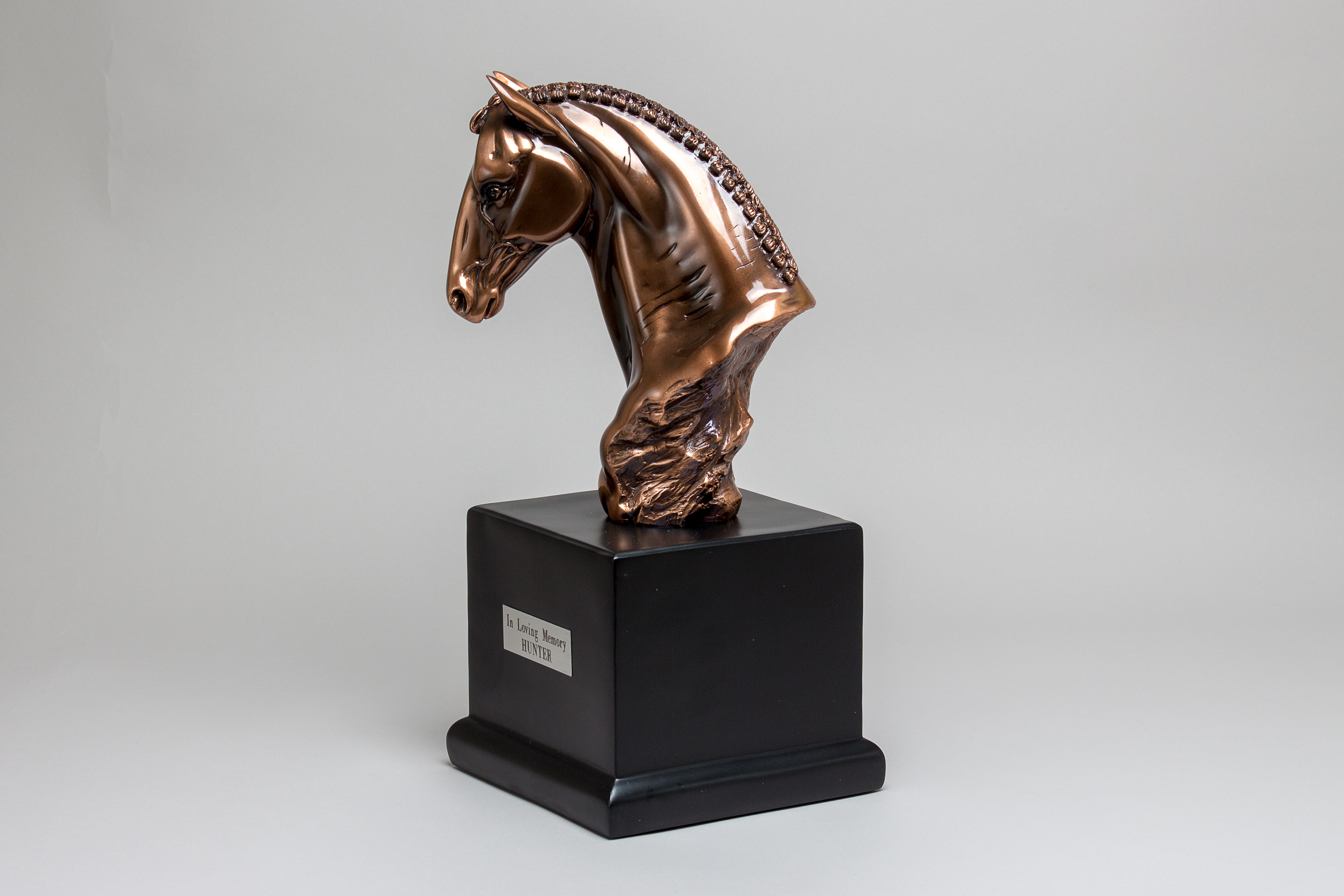 Brass Bronze Horse Head Keepsake Urn