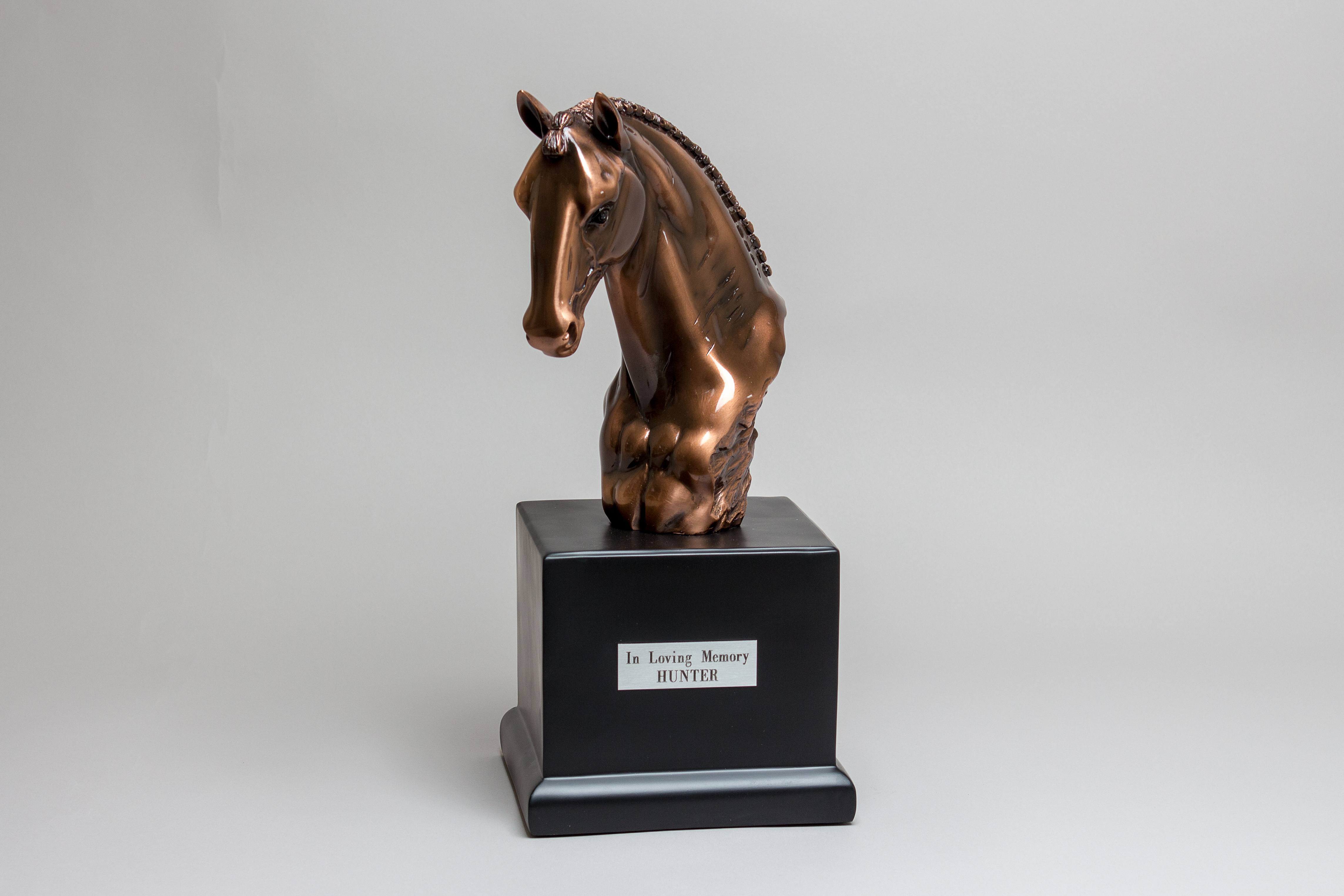 Brass Bronze Horse Head Keepsake Urn