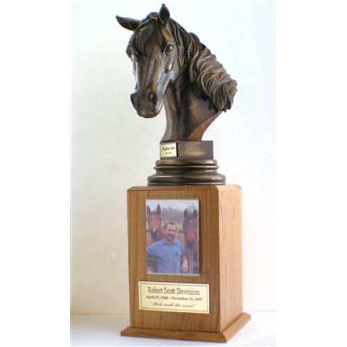 Antique Brass Horse Keepsake Cremation Urn