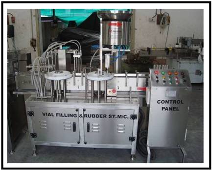 Automatic Vial Filling & Rubber Stoppering Machine - Stainless Steel, 25 Bpm Capacity | Computerized Control, 1-year Warranty