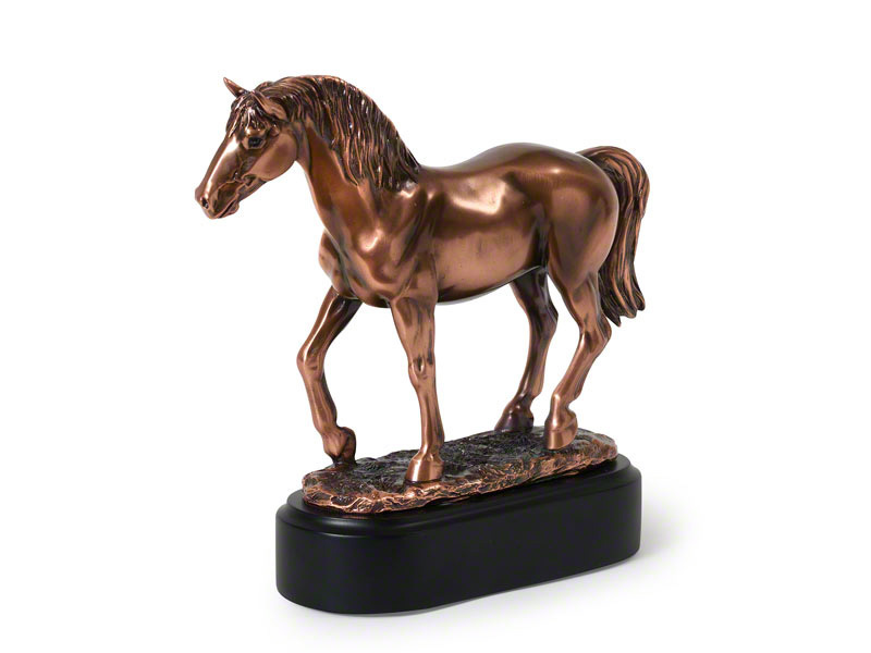 Brass Horse Head Urn Side Angle