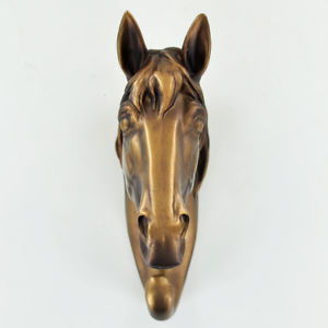 Brass Horse Head Urn Side Angle