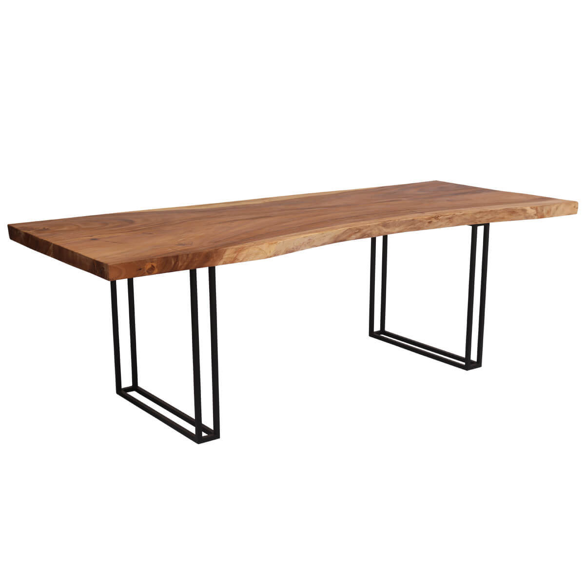 Live Edge Dining Table - Solid Wood, 72x36 Inches, Natural Oak Finish | Unique Live Edge Design, Rustic Charm