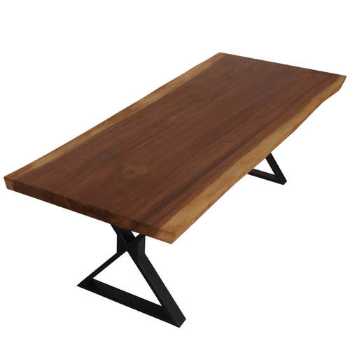 Live Edge Dining Table - Solid Natural Wood Finish | Unique Rustic Design, Handcrafted Elegance