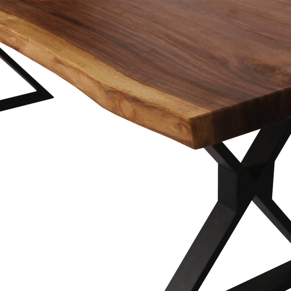 Live Edge Dining Table - Solid Natural Wood Finish | Unique Rustic Design, Handcrafted Elegance
