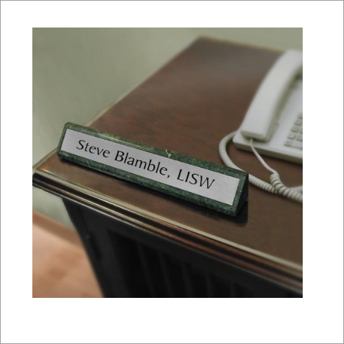 Desk Name Plates - Acrylic, 2.5x9 Inches, Silver Color | Lightweight, Easy to Clean, Modern Design