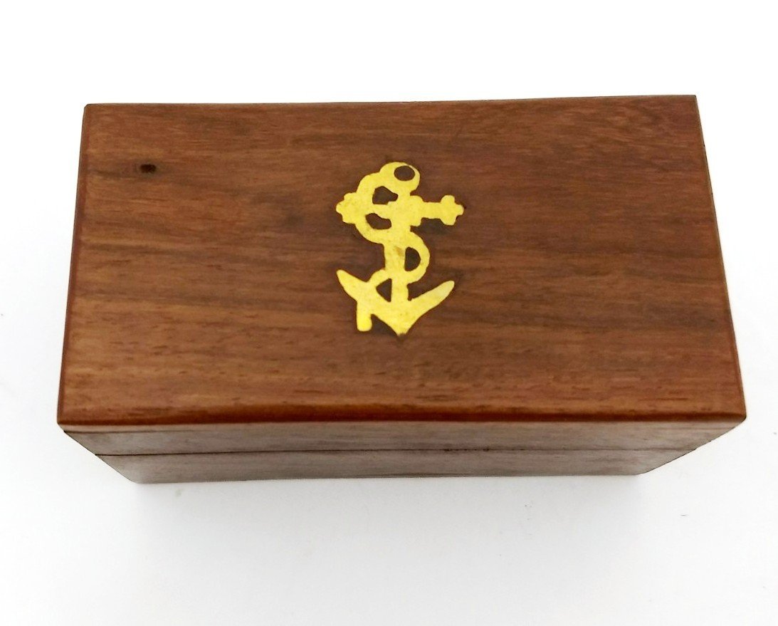 6 Inch Handheld Brass Telescope With Wooden Box - Pirate Navigation