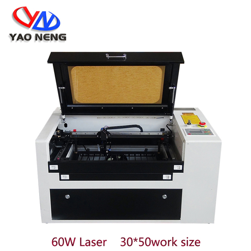 CO2 Laser Engraver Cutter - 50W, 300x500mm Work Area, White | Computerized, Manual Up-Down Worktable, Air Assist, RDC6442G Control System