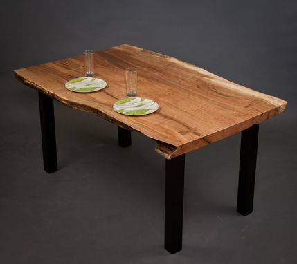 Live Edge Dining Table - Solid Oak Wood, 72x36 Inches , Rustic Elegance And Unique Natural Grain