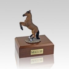 Brown Running Medium Horse Cremation Urn